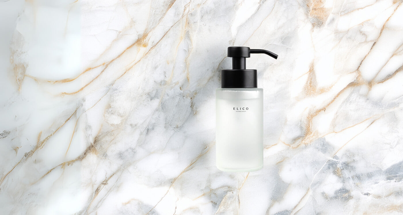 Elico handsoap bundle on a wooden counter in scandinavian home