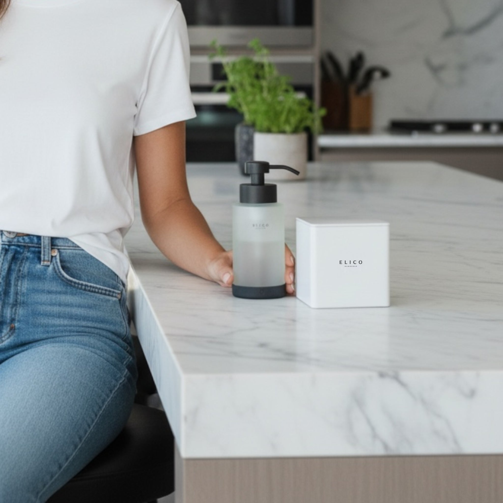 Elico refillbeholder hvit